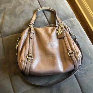 Coach Lavender Snakeskin Satchel